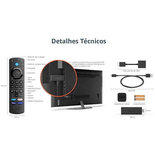 Amazon Fire TV Stick 3ª geração (2024) - WANT IMPORT