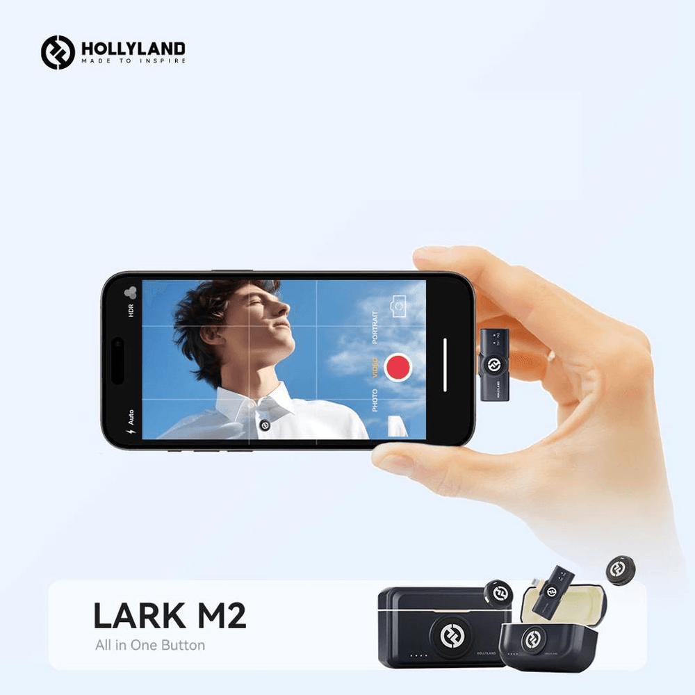 Microfone de lapela sem fio Hollyland Lark M2 para iPhone